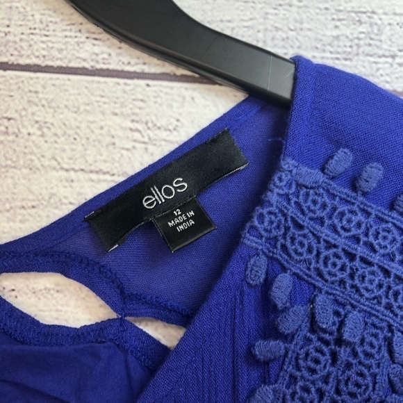 NWT Ellos Blue Lace Boho Dress Sz 12 - Picture 4 of 6